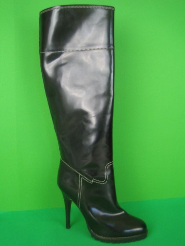 GIUSEPPE ZANOTTI ITALY Black Leather NEW Tall Platform Boots 8 (38 