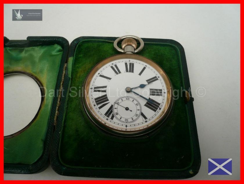 Edwardian Goliath Pocket Watch in Sterling Silver Case/Holder 