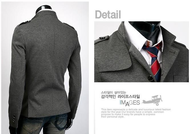  england fashion warm stand up Collar Slim Fit man overcoat Coat SC856