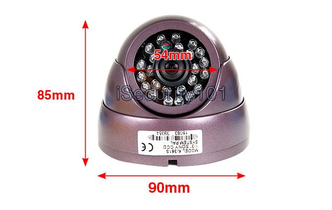NEW Outdoor 24 IR 1/3 Sony CCD 3.6mm 420TVL Vandal proof Dome CCTV 
