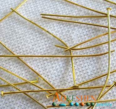 60g 45mm 350p Gold Plated Head Pins Findings CJF25  