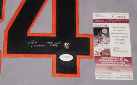 WILLIE MAYS AUTOGRAPHED SIGNED SAN FRANCISCO GIANTS #24 JERSEY SAY HEY 