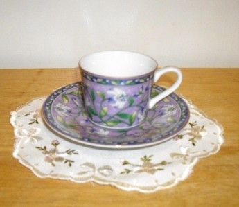 TAKAHASHI SAN FRANCISCO HAND DECORATED LILY DEMITASSE CUP AND SAUCER 