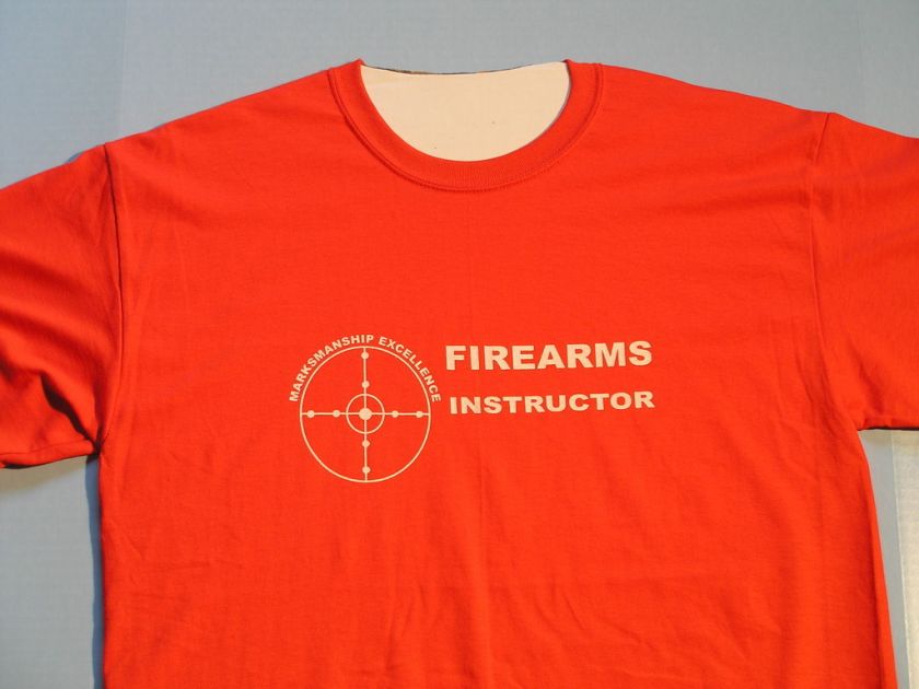 FIREARMS INSTRUCTOR T SHIRT S XX ( RED ) LONG LASTING   