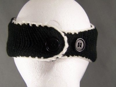   penguin face knit ear warmer muff head wrap hat headband fleece  