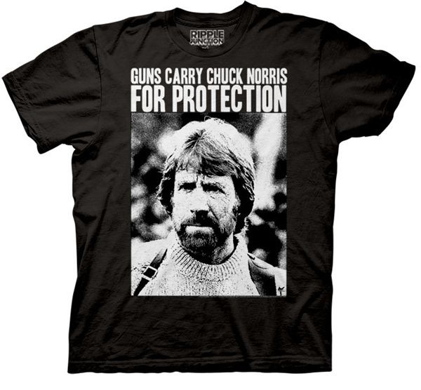 NEW Chuck Norris TV Movies Guns For Protection Shirt  
