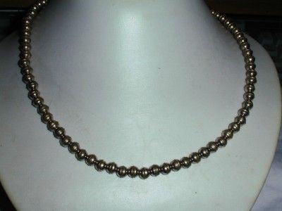 LOVELY HAND FORGED STERLING BEAD NECKLACE  NATIVE AMERICAN  