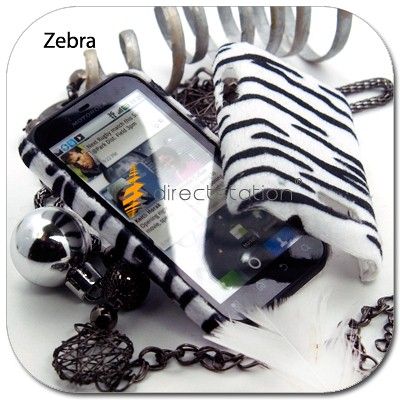 Zebra Velvet Hard Skin Case Cover Motorola Defy MB525  