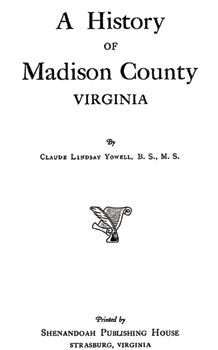 Genealogy & History of Madison County Virginia VA  