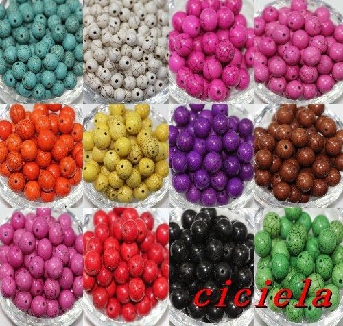 Wholesale 20/50/100pcs 10mm Turquoise Carved Beads 11 Colors RT127 