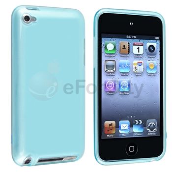 Light Blue Clear TPU Rubber Gel Hard Case Cover Skin For iPod Touch 