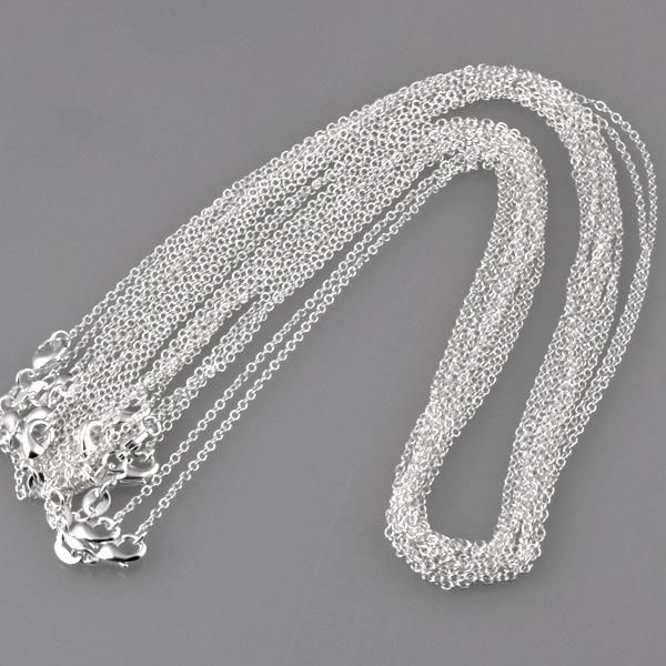  20PCS SILVER PLATED CHAINS ROLO NECKLACES FASHION JEWELRY NEW  