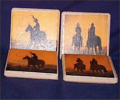 Cowboy Western Horse Coasters Tile Country Farm Decor  