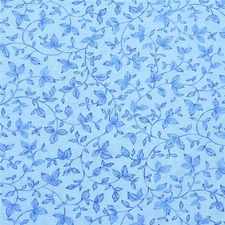 Timeless Treasures Cotton Fabric Blue Tonal, Leaves FQs  