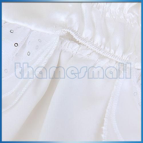 White Pet Dog Puppy Wedding Dress Gown Apparel Clothes  