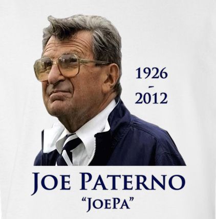 Joe Paterno JoePa Memorial Tribute T Shirt RIP Penn State Football 